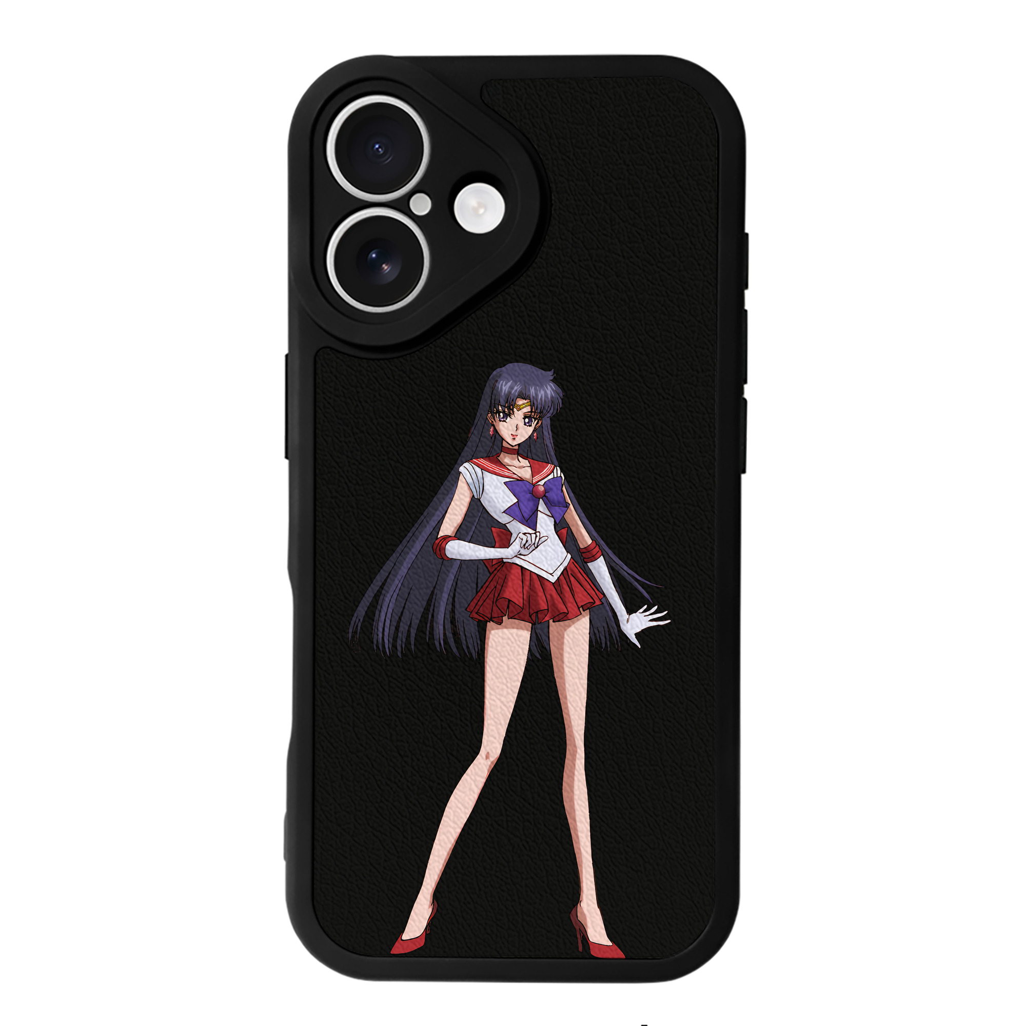 （画像用） 美少女戦士セーラームーン 火野レイ ひの レイ Sailor Moon Hino Rei （セーラーマーズ,Sailor Mars） 【iPhone 16シリーズ対応】シリコンスマホケース（レザー調） 材質：シリコン